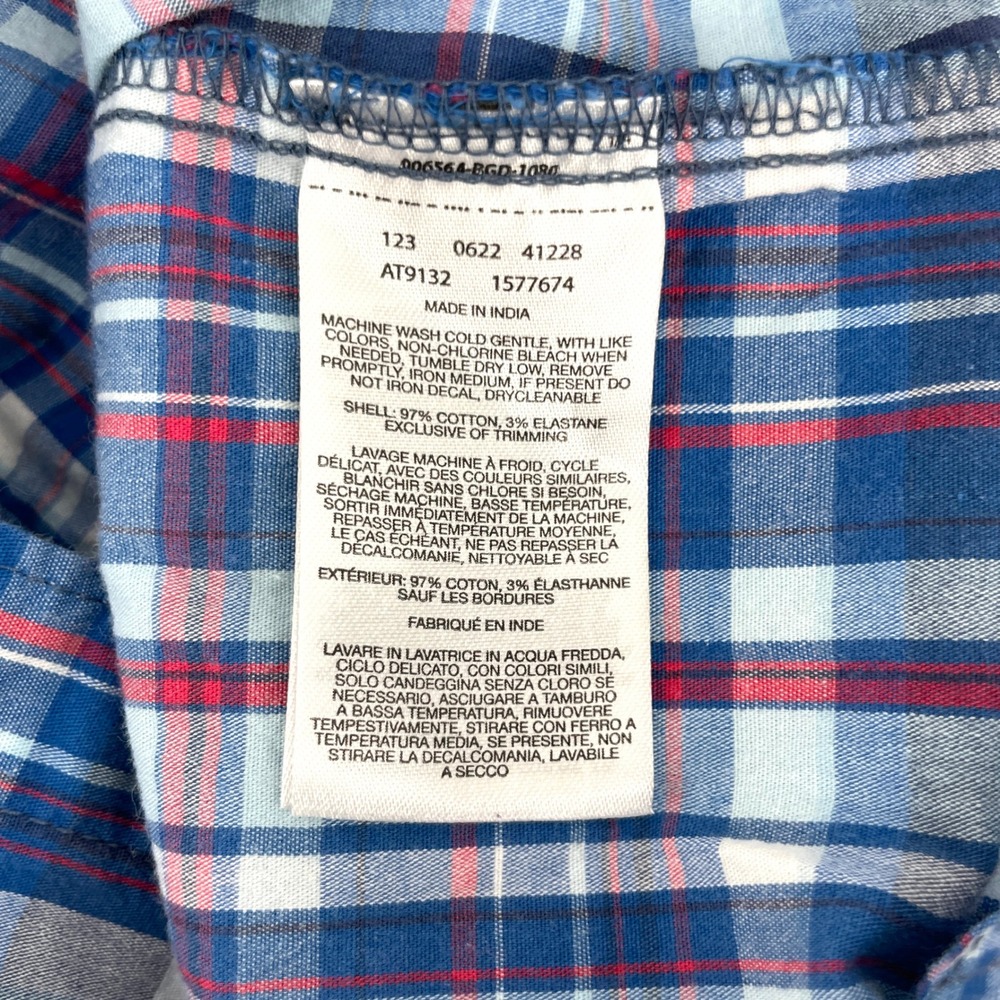 Columbia Short Sleeve Plaid Button‎ Down Shirt Mens 2XT Tall Blue Regular Fit - Picture 7 of 8